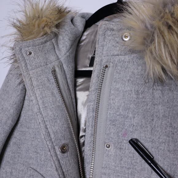 J. CREW Chateau Parka Italian Wool Stadium Cloth Heather Dusk Gray Women's 4 - Picture 8 of 16